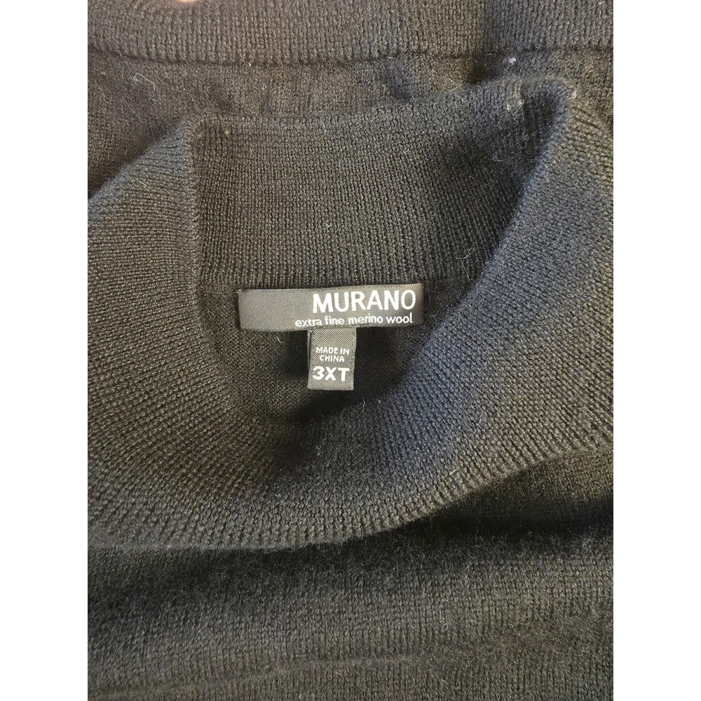 Murano 100% Merino Wool Light Sweater Black 3XT - Picture 3 of 5